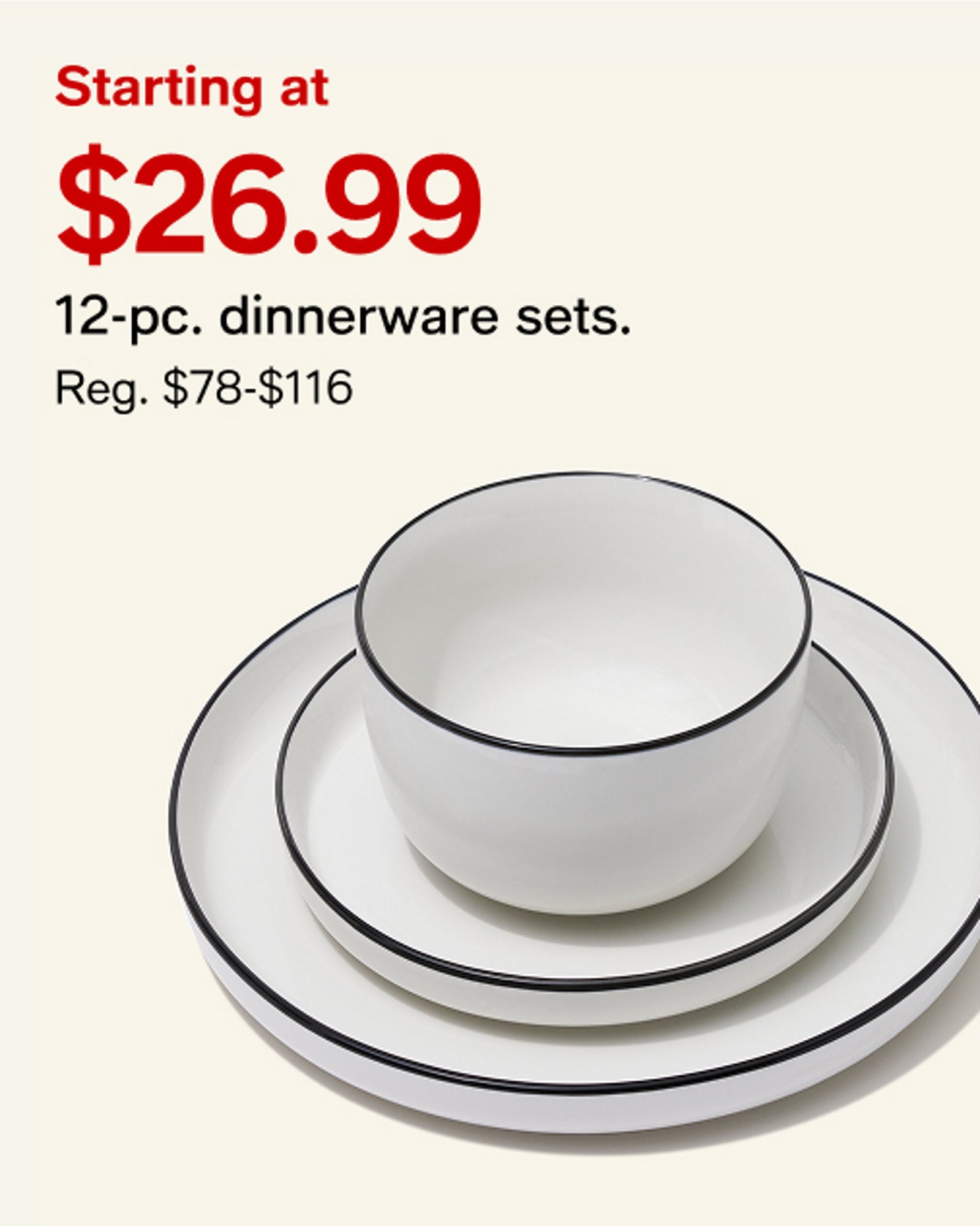 12-pc. dinnerware sets